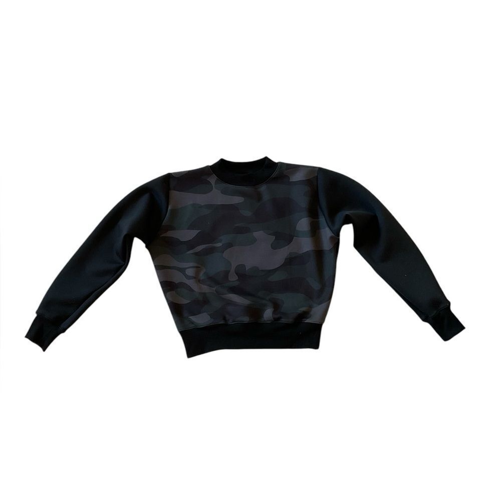 Black Line By Noli Black Camo Pink Stripe Sweatshirt